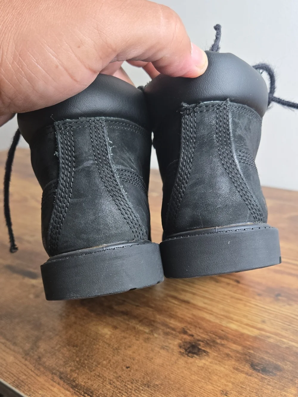 TIMBERLAND Little Kids' 6 Inch Premium Boots Sz 12 Toddler Black Nubuck Leather